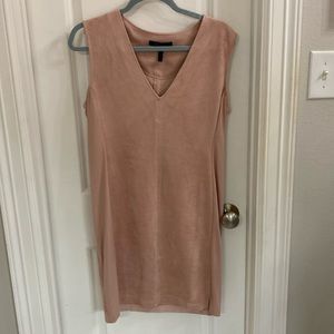 BCBG MAXAZRIA suede like v neck dress